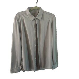Apollo Light Gray Long Sleeve Button Up Sz L